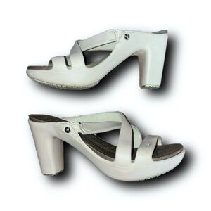 Cyprus IV sandals by Crocs in Grey Platinum Pewter